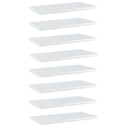 Wandschappen 8 st 40x20x1,5 cm spaanplaat hoogglans wit Boekenkasten & wandplanken | Creëer jouw Trendy Thuis | Gratis bezorgd & Retour | Trendy.nl