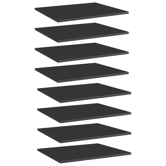 Wandschappen 8 st 60x50x1,5 cm spaanplaat hoogglans zwart Boekenkasten & wandplanken | Creëer jouw Trendy Thuis | Gratis bezorgd & Retour | Trendy.nl