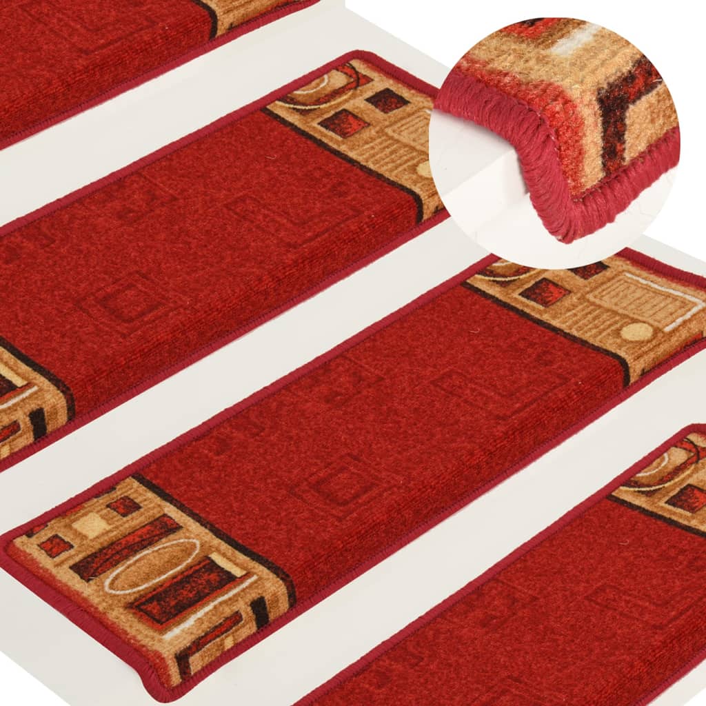 Trapmatten zelfklevend 15 st 65x21x4 cm rood Trapmatten | Creëer jouw Trendy Thuis | Gratis bezorgd & Retour | Trendy.nl