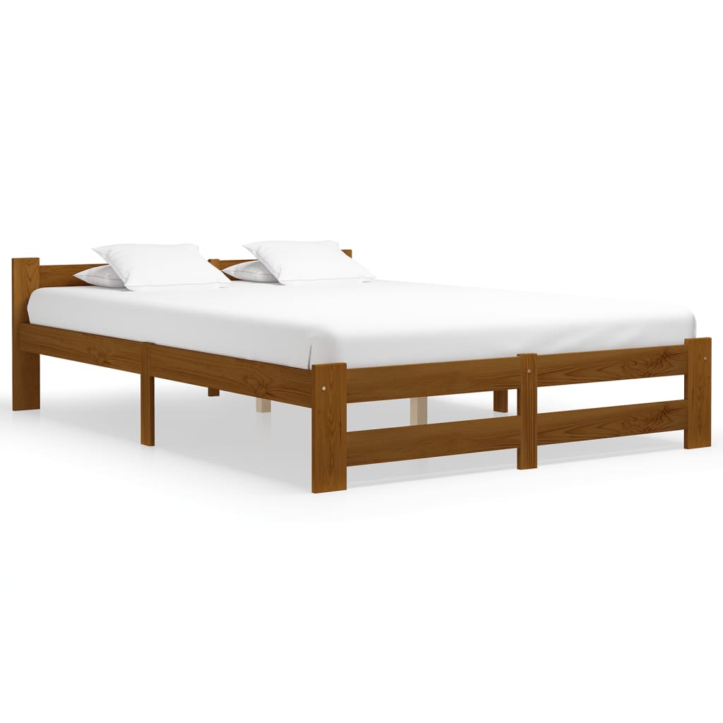 Bedframe massief grenenhout honingbruin 180x200 cm Bedden & bedframes | Creëer jouw Trendy Thuis | Gratis bezorgd & Retour | Trendy.nl