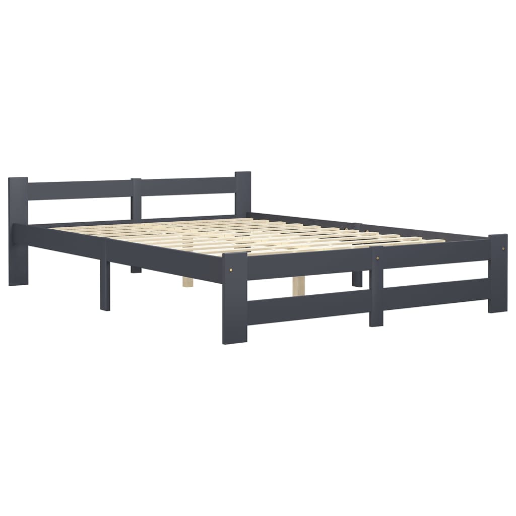 Bedframe massief grenenhout donkergrijs 180x200 cm Bedden & bedframes | Creëer jouw Trendy Thuis | Gratis bezorgd & Retour | Trendy.nl