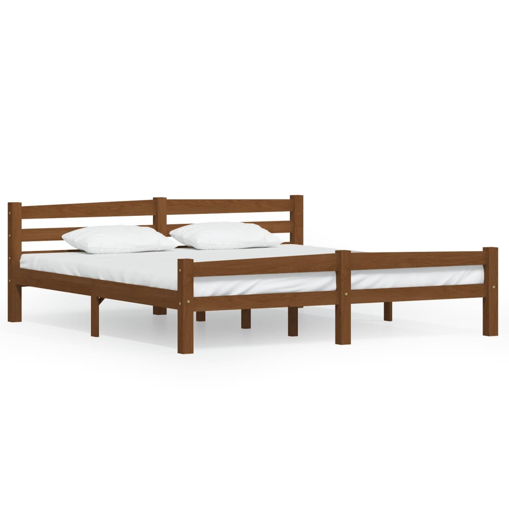 Bedframe massief grenenhout honingbruin 180x200 cm Bedden & bedframes | Creëer jouw Trendy Thuis | Gratis bezorgd & Retour | Trendy.nl