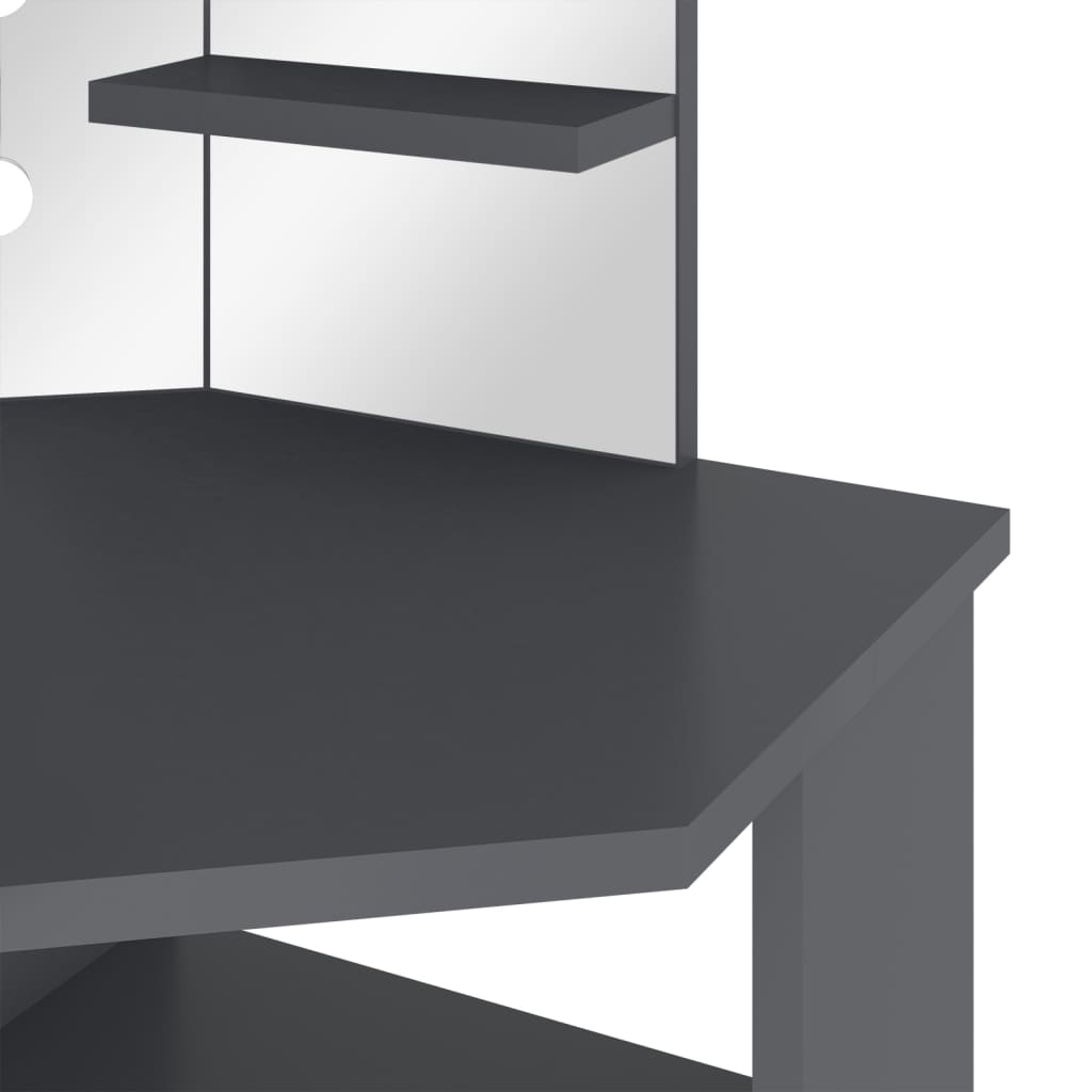 Stijlvolle Hoekkaptafel met Verlichting - Grijs - Afmetingen 111x54x141,5 cm Slaapkamerkaptafels | Creëer jouw Trendy Thuis | Gratis bezorgd & Retour | Trendy.nl