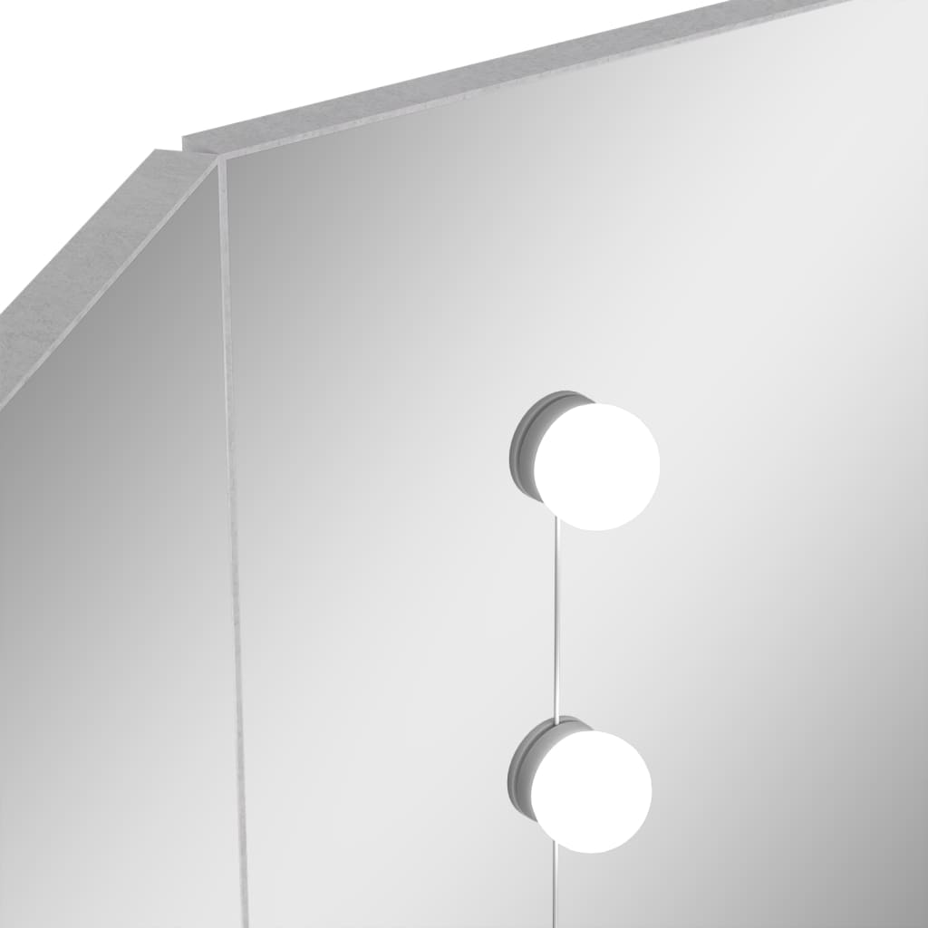 Hoekkaptafel met LED-verlichting - trendy betongrijs - 111x54x141,5 cm Slaapkamerkaptafels | Creëer jouw Trendy Thuis | Gratis bezorgd & Retour | Trendy.nl