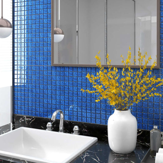 Mozaïektegels 11 st 30x30 cm glas blauw Muur- & plafondtegels | Creëer jouw Trendy Thuis | Gratis bezorgd & Retour | Trendy.nl