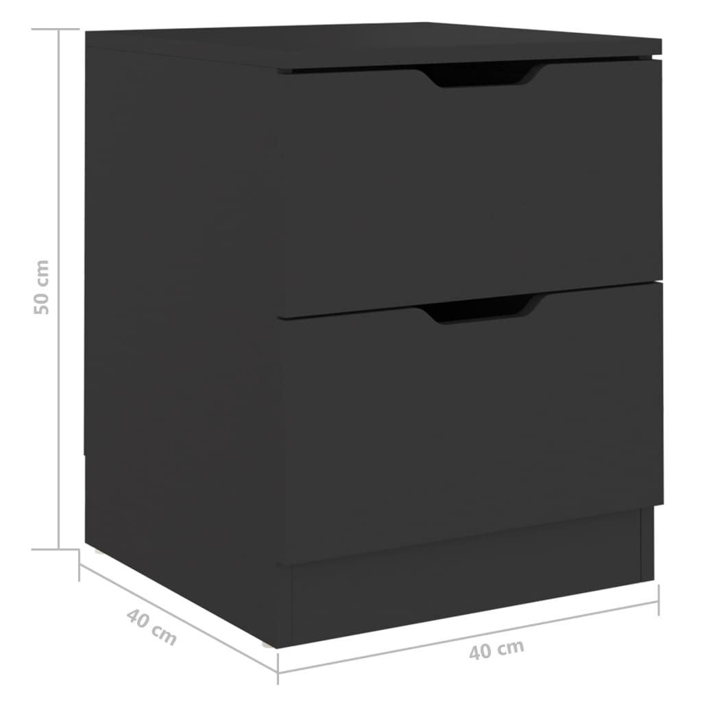 Nachtkastjes 2 st 40x40x50 cm spaanplaat zwart Nachtkastjes | Creëer jouw Trendy Thuis | Gratis bezorgd & Retour | Trendy.nl