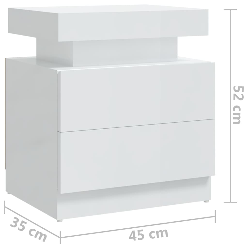 Nachtkastje 45x35x52 cm spaanplaat hoogglans wit Nachtkastjes | Creëer jouw Trendy Thuis | Gratis bezorgd & Retour | Trendy.nl