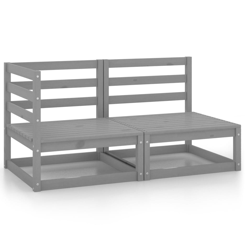 2-delige Loungeset massief grenenhout grijs Tuinsets | Creëer jouw Trendy Thuis | Gratis bezorgd & Retour | Trendy.nl