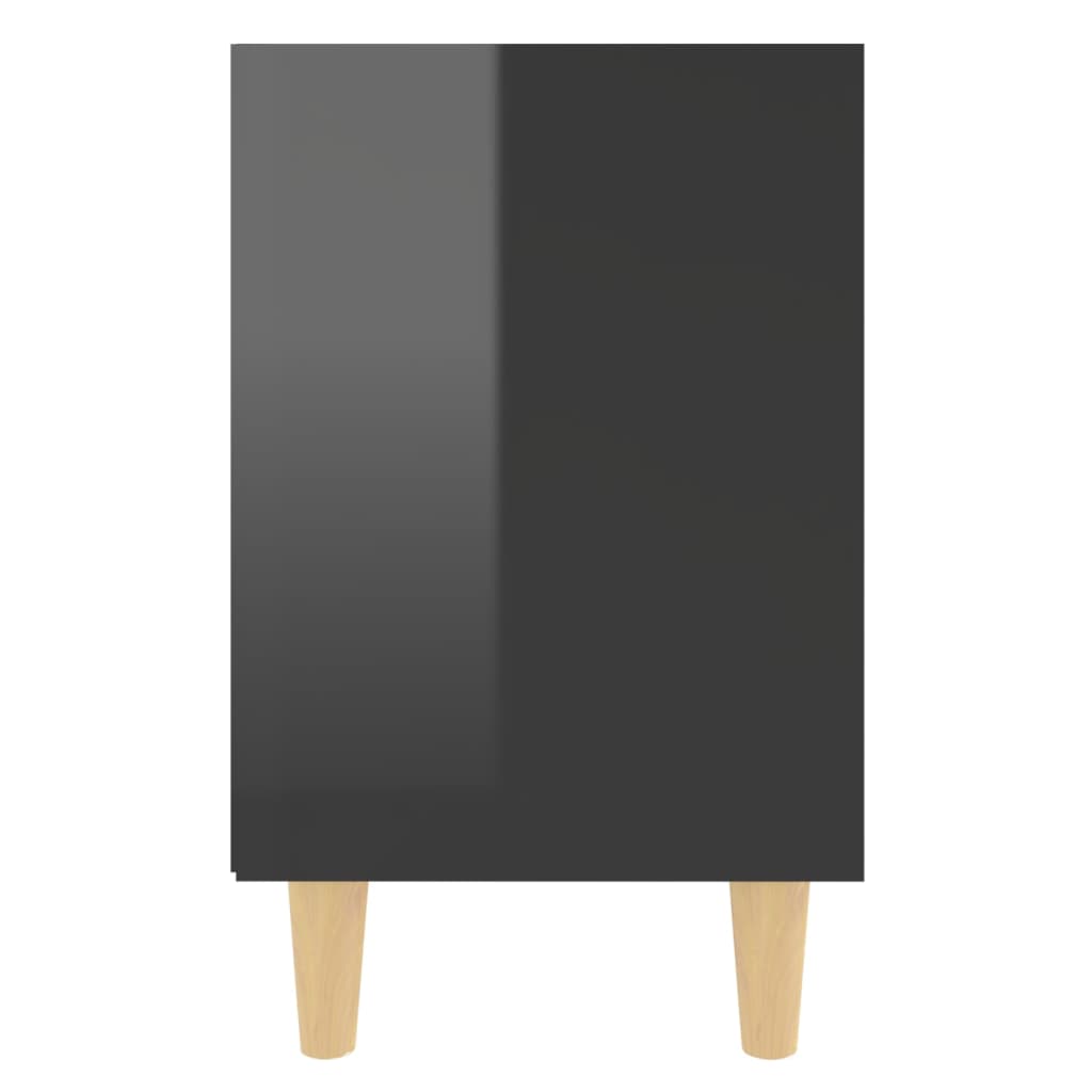 Nachtkastje met houten poten 40x30x50 cm hoogglans zwart Nachtkastjes | Creëer jouw Trendy Thuis | Gratis bezorgd & Retour | Trendy.nl