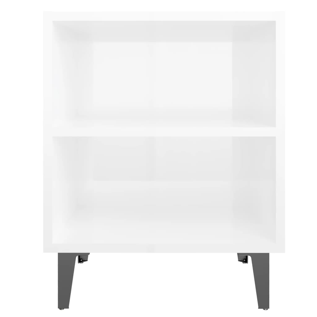 Nachtkastjes 2 st met metalen poten 40x30x50 cm hoogglans wit Nachtkastjes | Creëer jouw Trendy Thuis | Gratis bezorgd & Retour | Trendy.nl