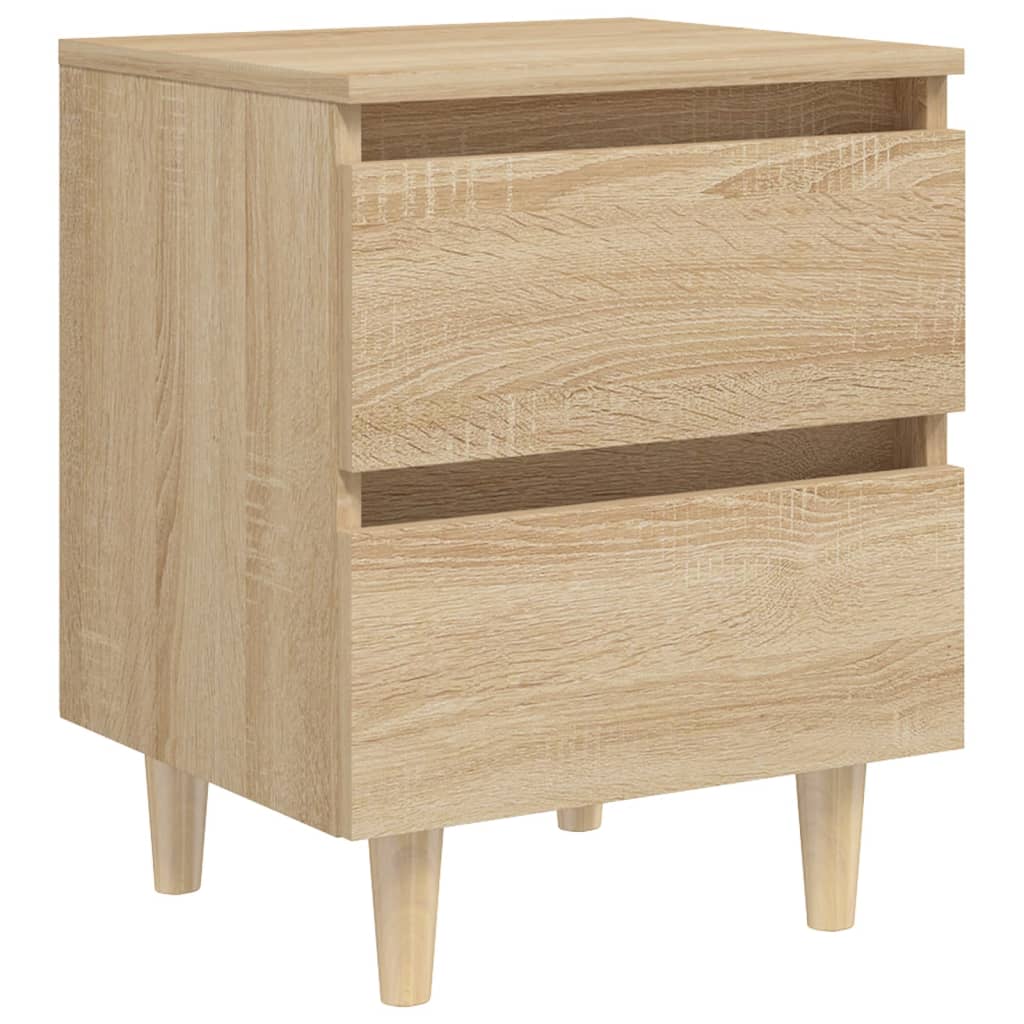 Nachtkastjes 2 st met houten poten 40x35x50cm sonoma eikenkleur Nachtkastjes | Creëer jouw Trendy Thuis | Gratis bezorgd & Retour | Trendy.nl