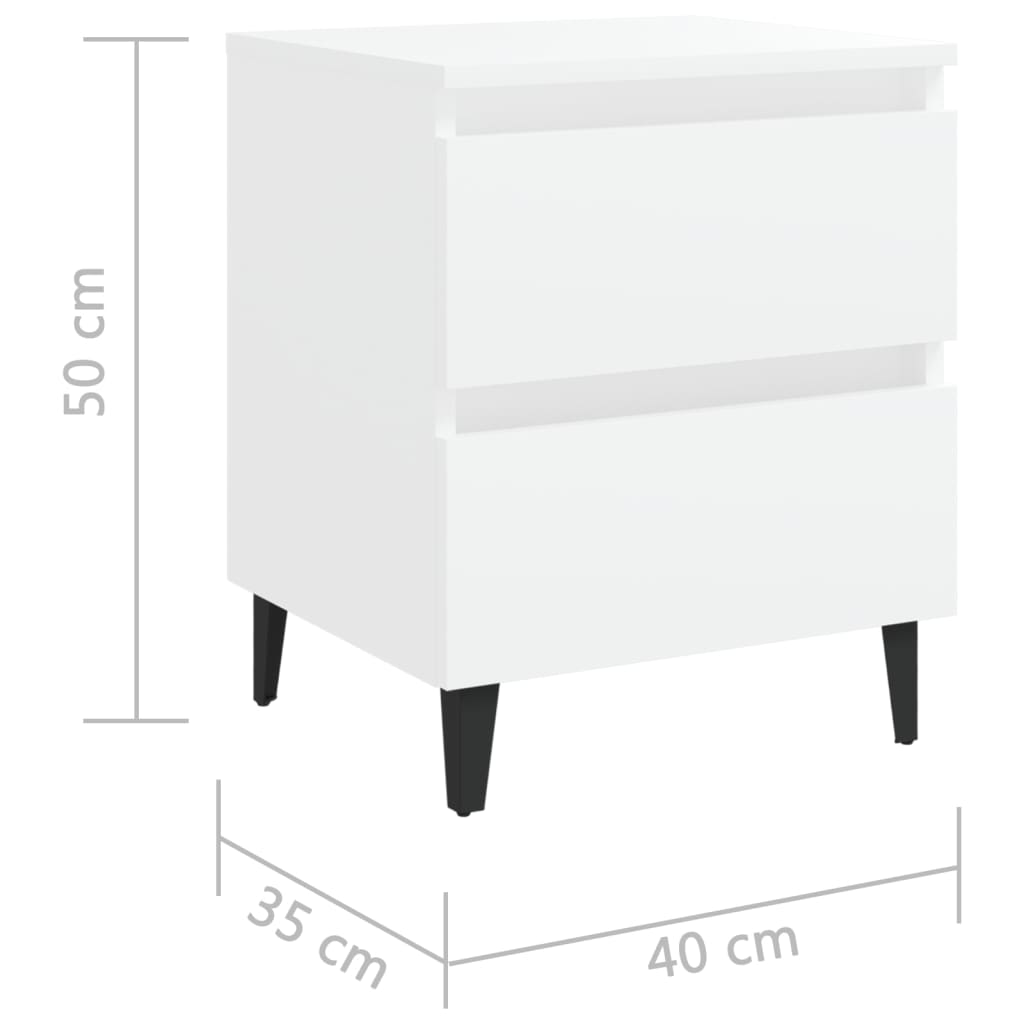 Nachtkastjes 2 st 40x35x50 cm bewerkt hout wit Nachtkastjes | Creëer jouw Trendy Thuis | Gratis bezorgd & Retour | Trendy.nl