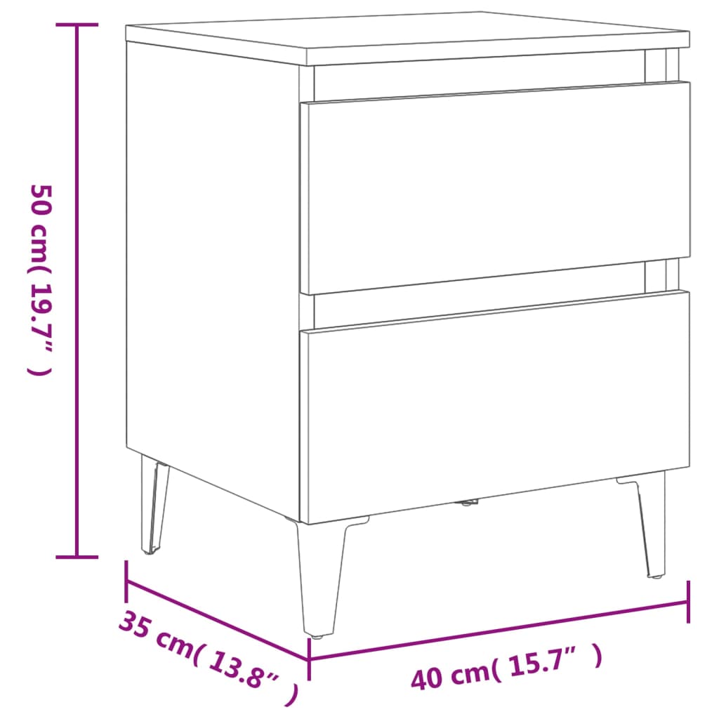 Nachtkastjes 2 st 40x35x50 cm spaanplaat betongrijs Nachtkastjes | Creëer jouw Trendy Thuis | Gratis bezorgd & Retour | Trendy.nl