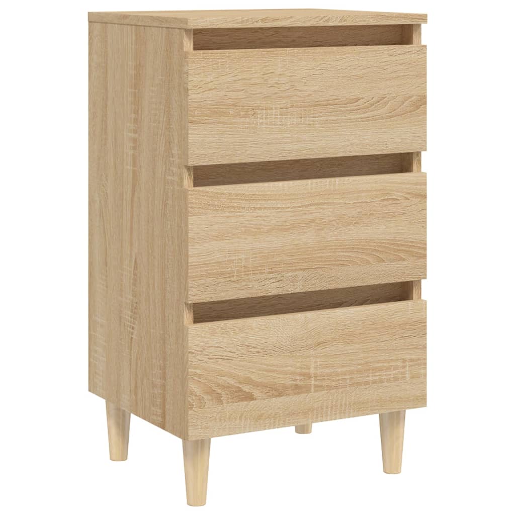 Nachtkastje met houten poten 40x35x69 cm sonoma eikenkleurig Nachtkastjes | Creëer jouw Trendy Thuis | Gratis bezorgd & Retour | Trendy.nl