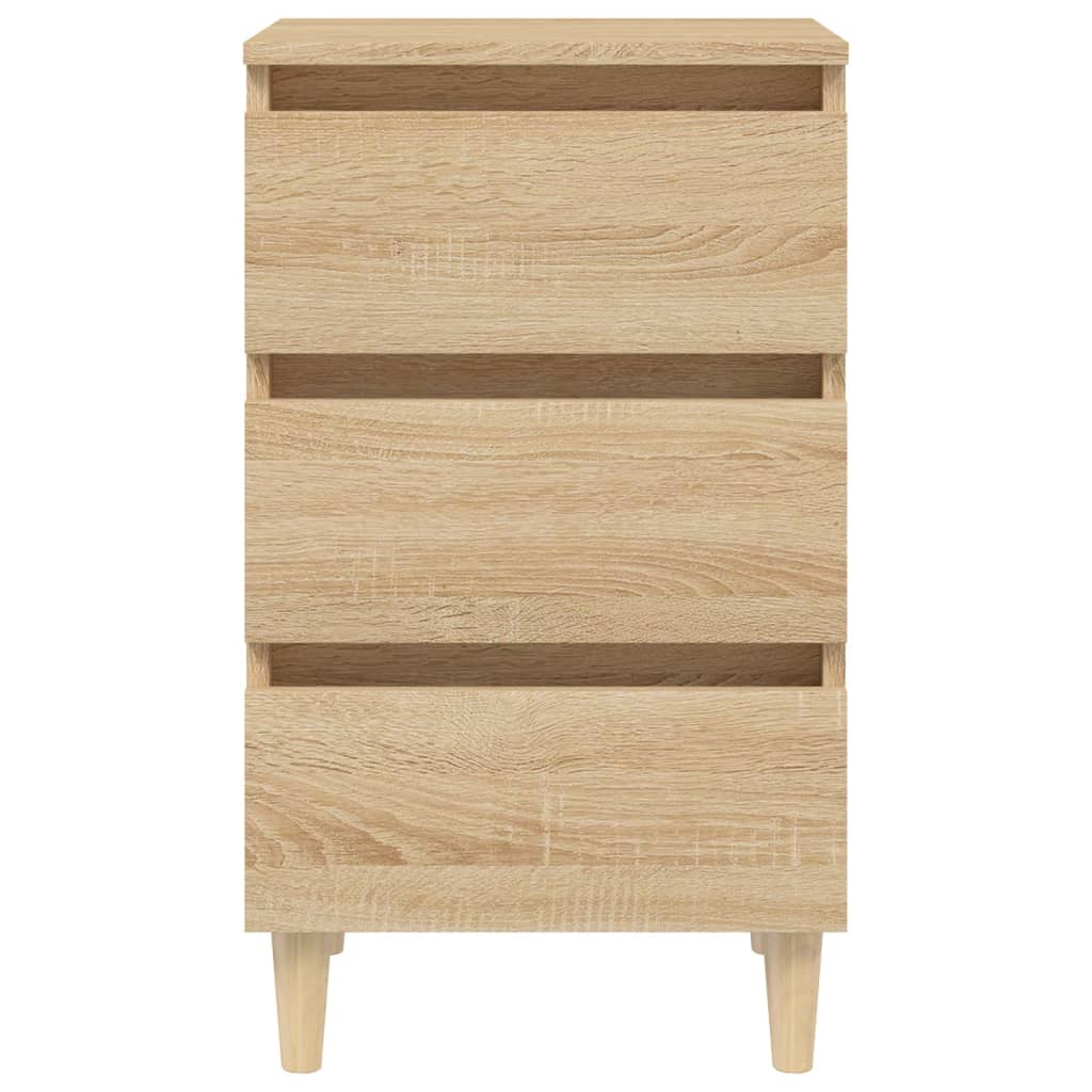 Nachtkastje met houten poten 40x35x69 cm sonoma eikenkleurig Nachtkastjes | Creëer jouw Trendy Thuis | Gratis bezorgd & Retour | Trendy.nl