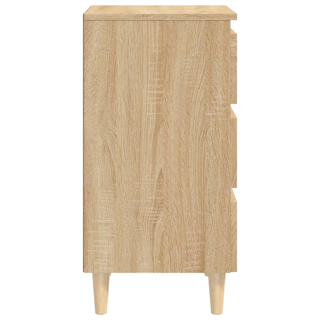 Nachtkastje met houten poten 40x35x69 cm sonoma eikenkleurig Nachtkastjes | Creëer jouw Trendy Thuis | Gratis bezorgd & Retour | Trendy.nl