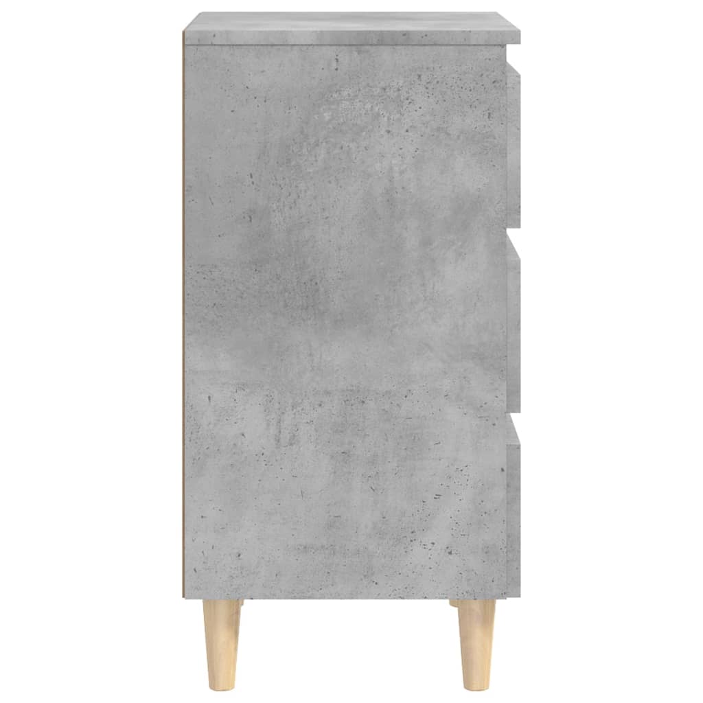 Nachtkastje met massief houten poten 40x35x69 cm betongrijs Nachtkastjes | Creëer jouw Trendy Thuis | Gratis bezorgd & Retour | Trendy.nl