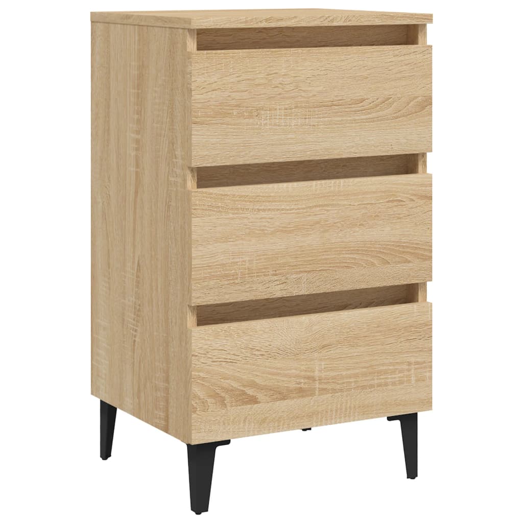 Nachtkastjes 2 st met metalen poten 40x35x69 cm sonoma eiken Nachtkastjes | Creëer jouw Trendy Thuis | Gratis bezorgd & Retour | Trendy.nl