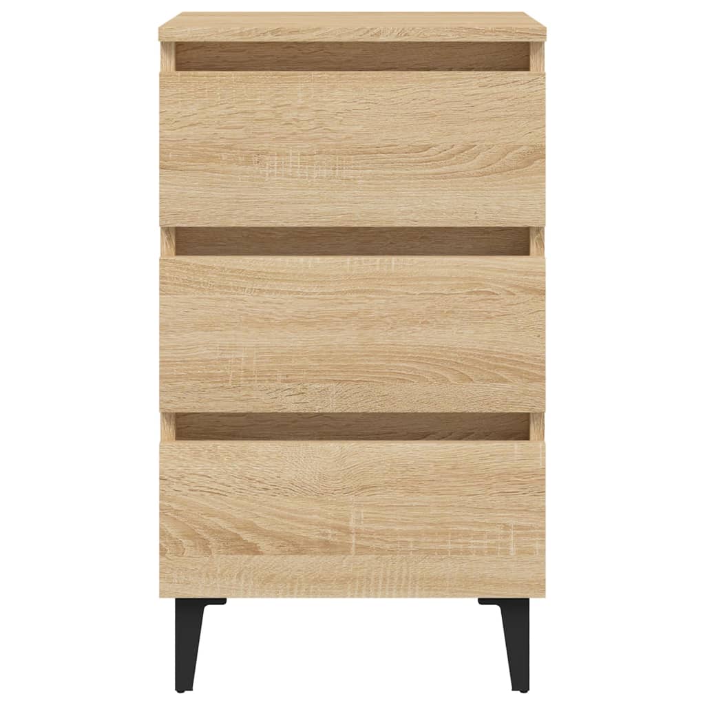 Nachtkastjes 2 st met metalen poten 40x35x69 cm sonoma eiken Nachtkastjes | Creëer jouw Trendy Thuis | Gratis bezorgd & Retour | Trendy.nl