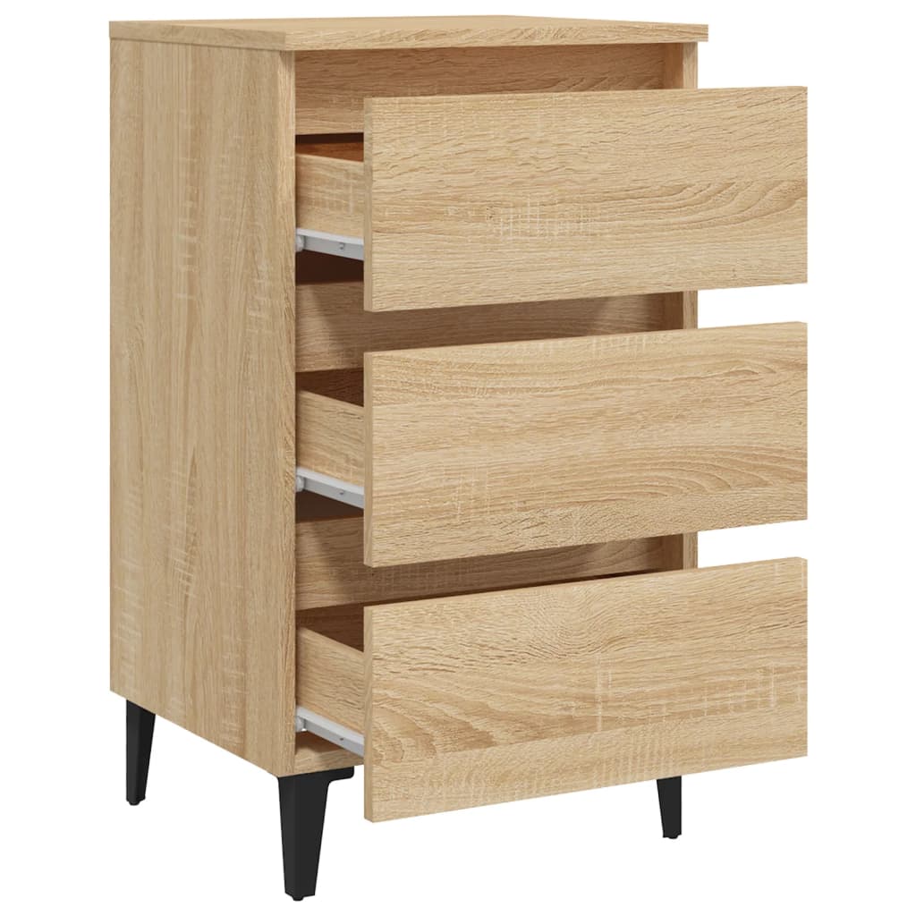 Nachtkastjes 2 st met metalen poten 40x35x69 cm sonoma eiken Nachtkastjes | Creëer jouw Trendy Thuis | Gratis bezorgd & Retour | Trendy.nl