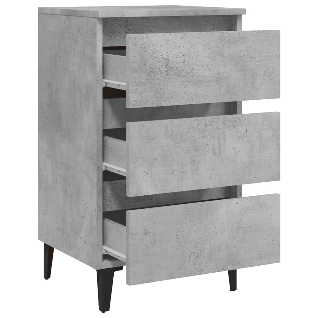 Nachtkastje met metalen poten 40x35x69 cm betongrijs Nachtkastjes | Creëer jouw Trendy Thuis | Gratis bezorgd & Retour | Trendy.nl