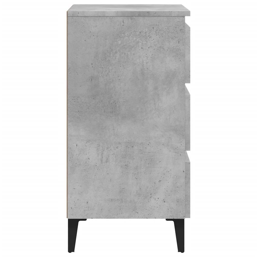 Nachtkastje met metalen poten 40x35x69 cm betongrijs Nachtkastjes | Creëer jouw Trendy Thuis | Gratis bezorgd & Retour | Trendy.nl