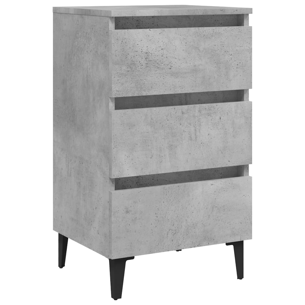 Nachtkastjes 2 st met metalen poten 40x35x69 cm betongrijs Nachtkastjes | Creëer jouw Trendy Thuis | Gratis bezorgd & Retour | Trendy.nl