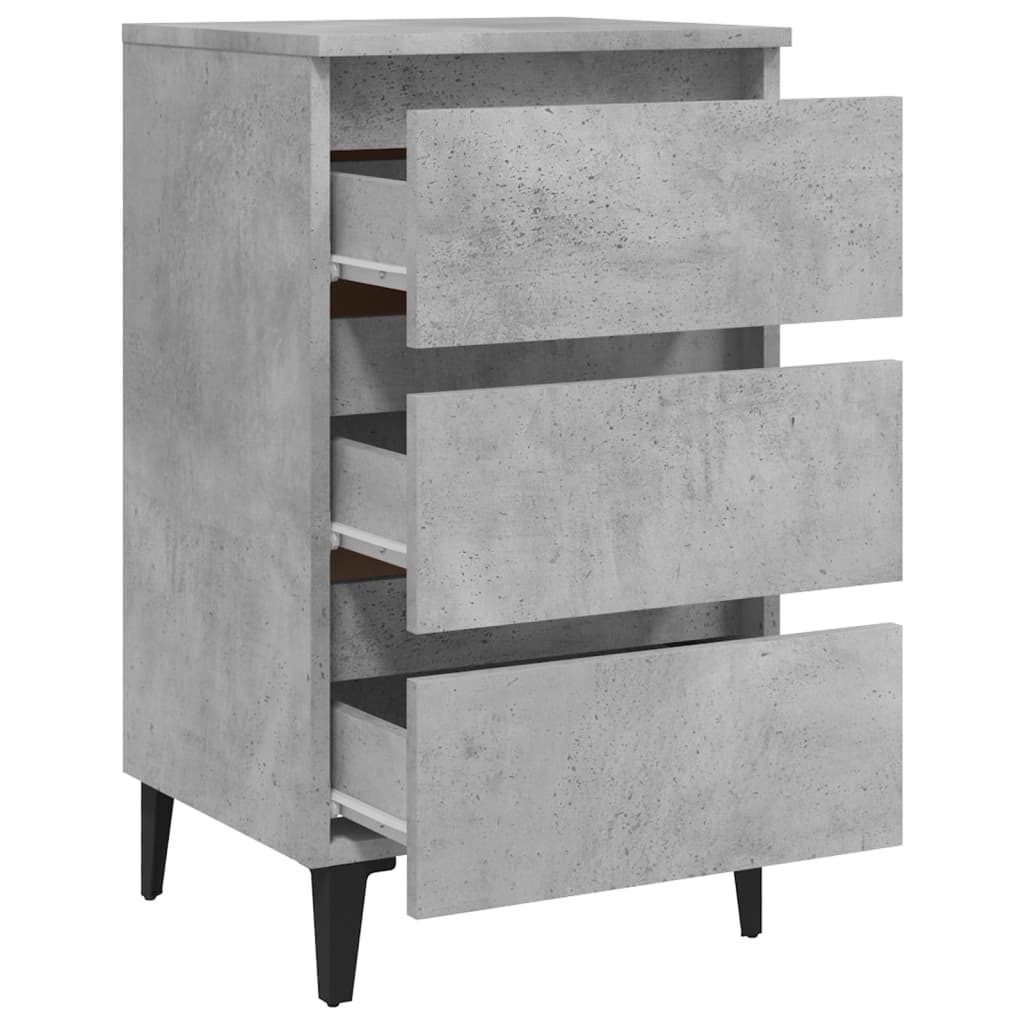 Nachtkastjes 2 st met metalen poten 40x35x69 cm betongrijs Nachtkastjes | Creëer jouw Trendy Thuis | Gratis bezorgd & Retour | Trendy.nl