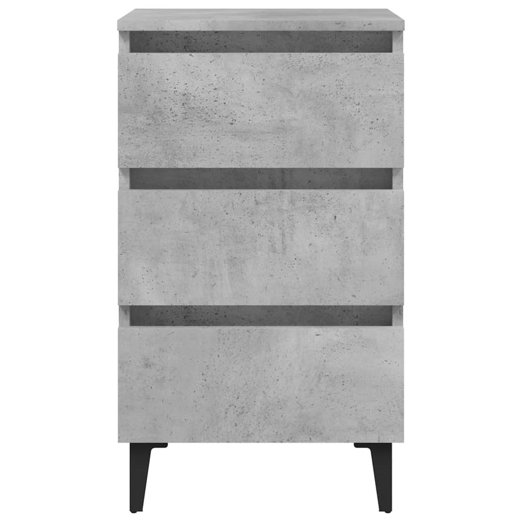 Nachtkastjes 2 st met metalen poten 40x35x69 cm betongrijs Nachtkastjes | Creëer jouw Trendy Thuis | Gratis bezorgd & Retour | Trendy.nl