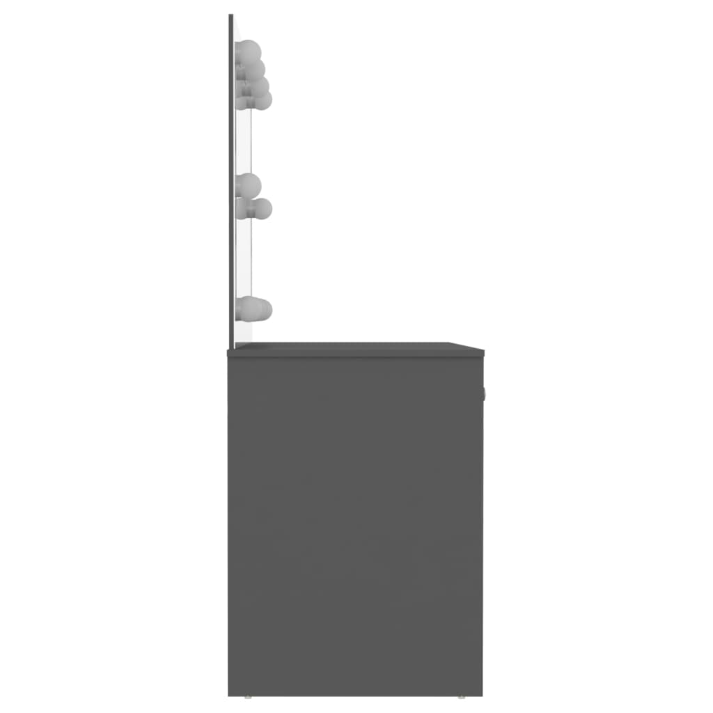 Stijlvolle kaptafel met sfeervolle LED-verlichting van grijs MDF - 110x55x145 cm Slaapkamerkaptafels | Creëer jouw Trendy Thuis | Gratis bezorgd & Retour | Trendy.nl