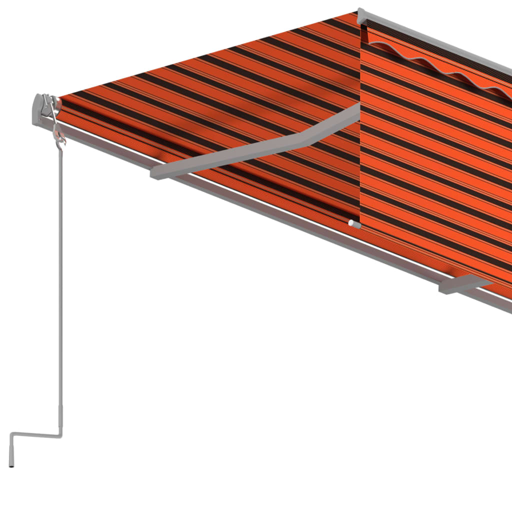 Luifel handmatig uittrekbaar met rolgordijn 4x3 m oranje bruin