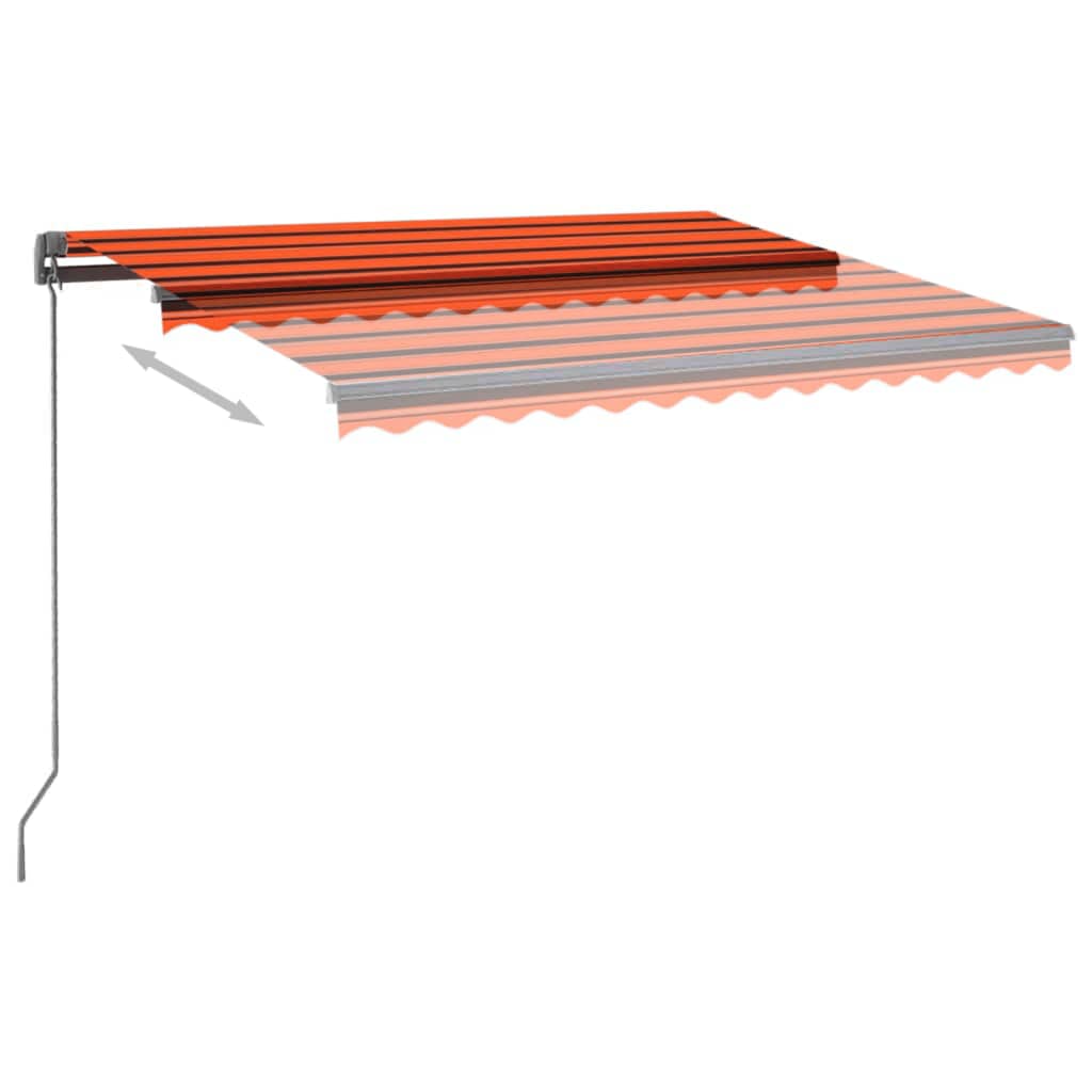 Luifel automatisch met LED windsensor 350x250 cm oranje bruin