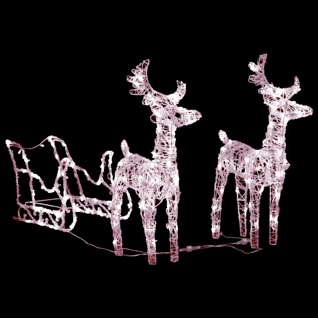 Décoration de Noël Rennes et traîneau 160 LED 130 cm Acrylique Kerstverlichting | Creëer jouw Trendy Thuis | Gratis bezorgd & Retour | Trendy.nl