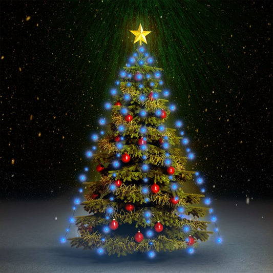 Kerstboomverlichting met 210 LED's blauw net 210 cm
