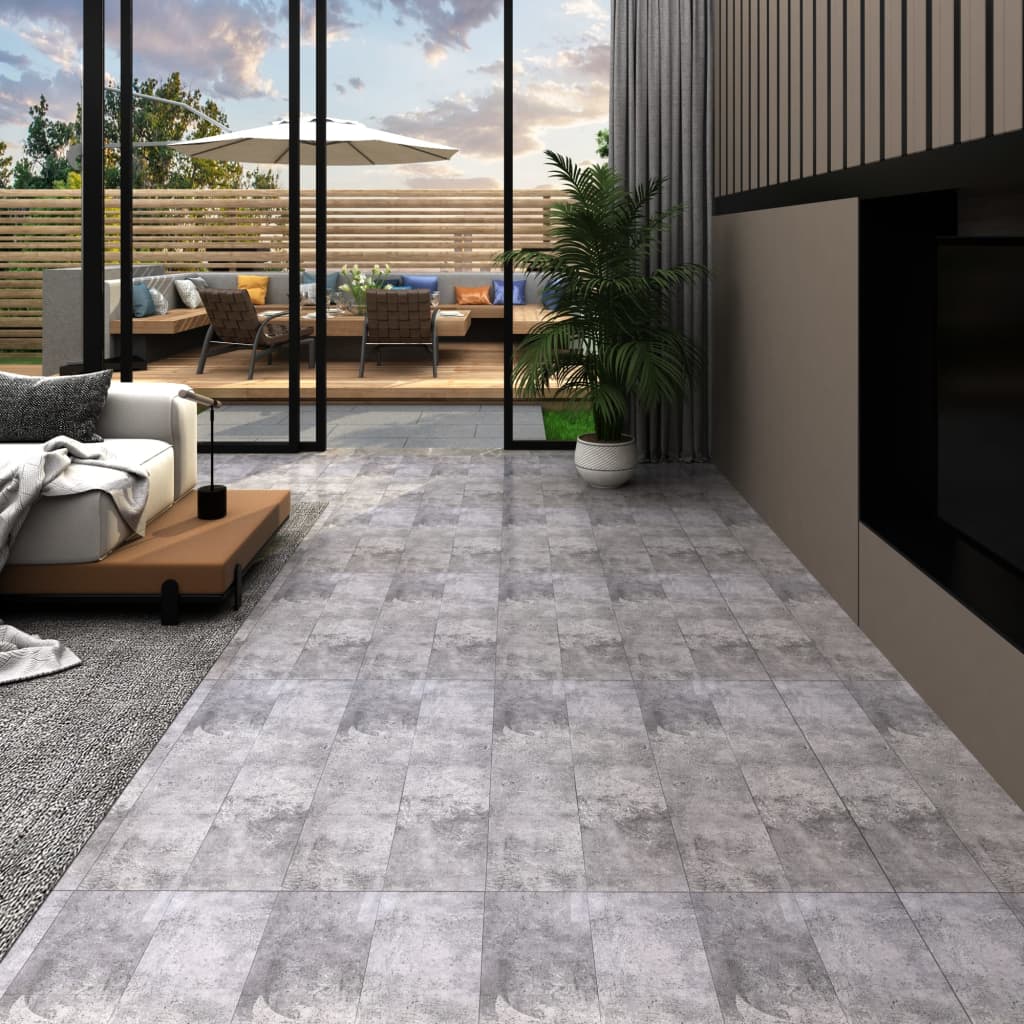 Vloerplanken zelfklevend 5,21 m² 2 mm PVC cementbruin Vloeren | Creëer jouw Trendy Thuis | Gratis bezorgd & Retour | Trendy.nl