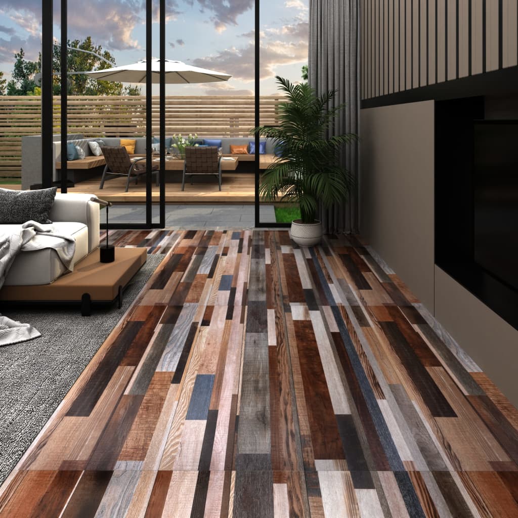 Vloerplanken zelfklevend 5,21 m² 2 mm PVC meerkleurig Vloeren | Creëer jouw Trendy Thuis | Gratis bezorgd & Retour | Trendy.nl