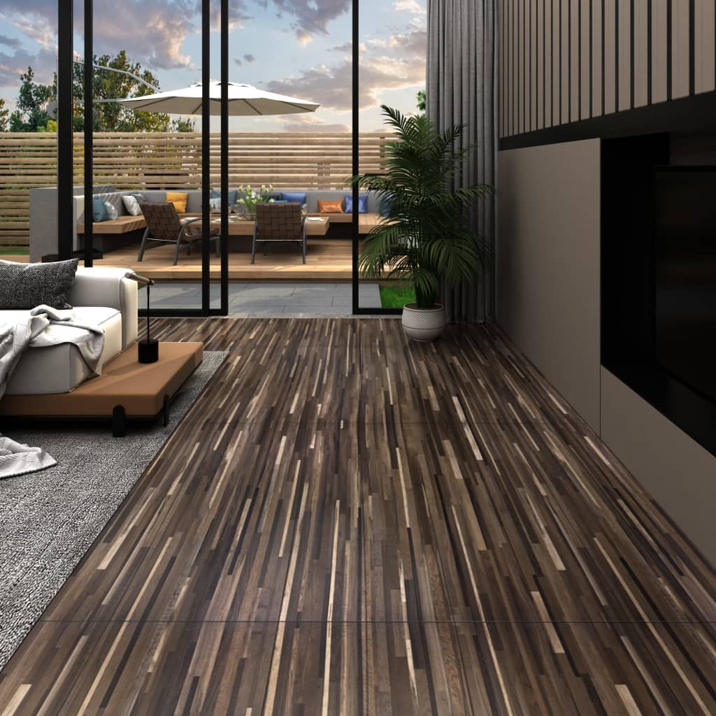 Vloerplanken zelfklevend 5,21 m² 2 mm PVC gestreept bruin Vloeren | Creëer jouw Trendy Thuis | Gratis bezorgd & Retour | Trendy.nl