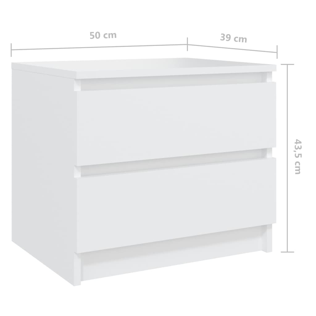 Nachtkastje 50x39x43,5 cm spaanplaat wit Nachtkastjes | Creëer jouw Trendy Thuis | Gratis bezorgd & Retour | Trendy.nl