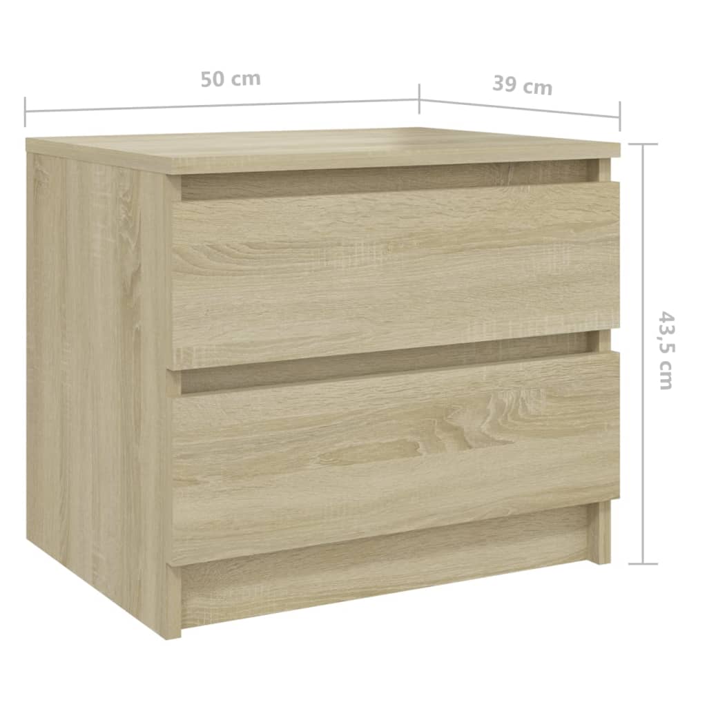 Nachtkastje 50x39x43,5 cm spaanplaat sonoma eikenkleurig Nachtkastjes | Creëer jouw Trendy Thuis | Gratis bezorgd & Retour | Trendy.nl