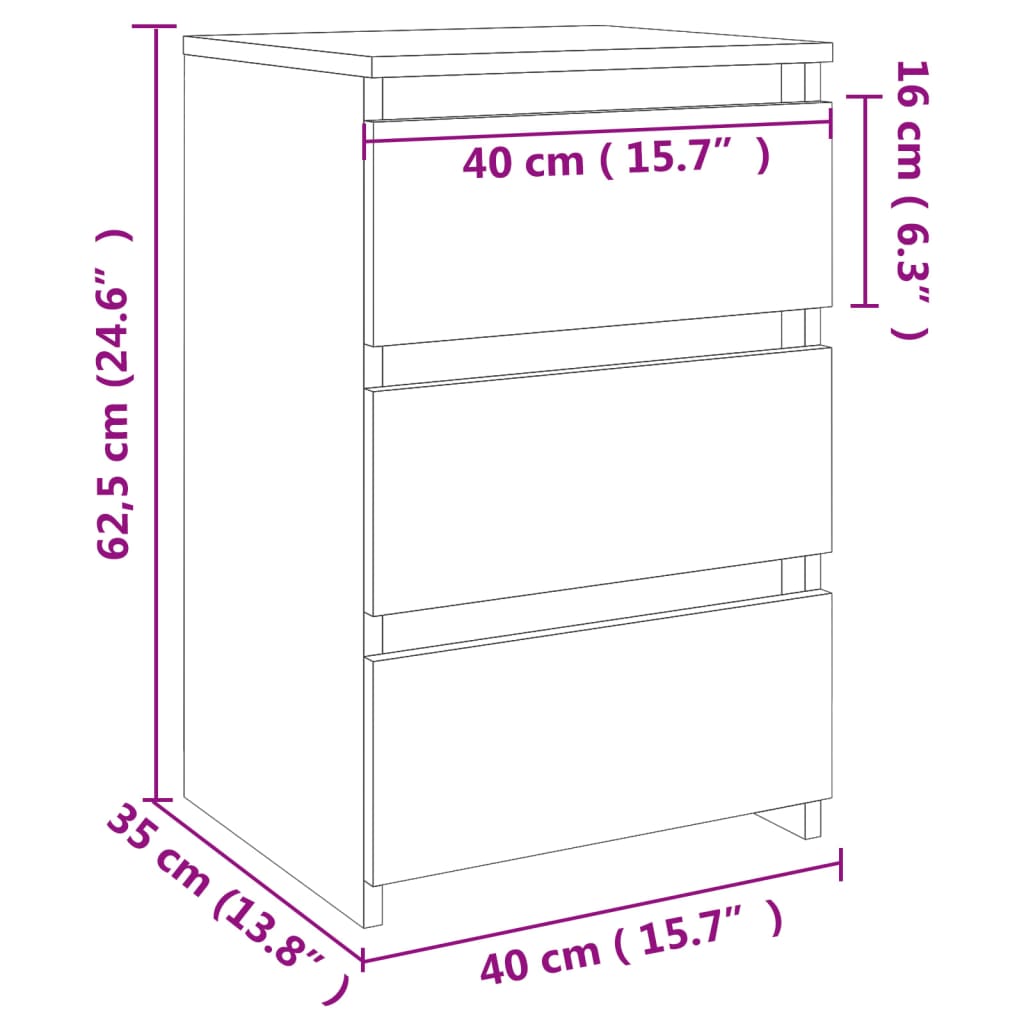 Nachtkastjes 2 st 40x35x62,5 cm spaanplaat sonoma eikenkleurig Nachtkastjes | Creëer jouw Trendy Thuis | Gratis bezorgd & Retour | Trendy.nl