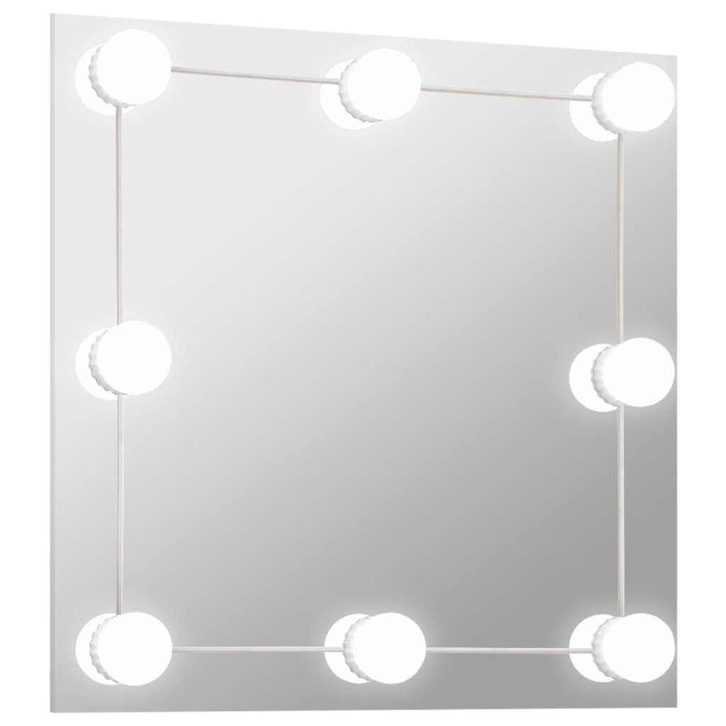 Wandspiegel met LED-lampen vierkant glas Spiegels | Creëer jouw Trendy Thuis | Gratis bezorgd & Retour | Trendy.nl