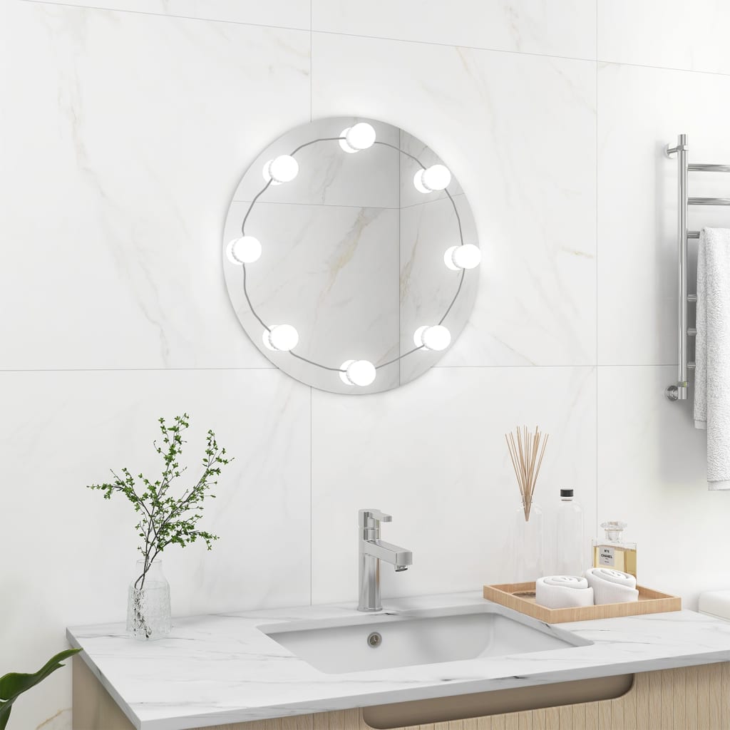 Wandspiegel met LED-lampen rond glas Spiegels | Creëer jouw Trendy Thuis | Gratis bezorgd & Retour | Trendy.nl