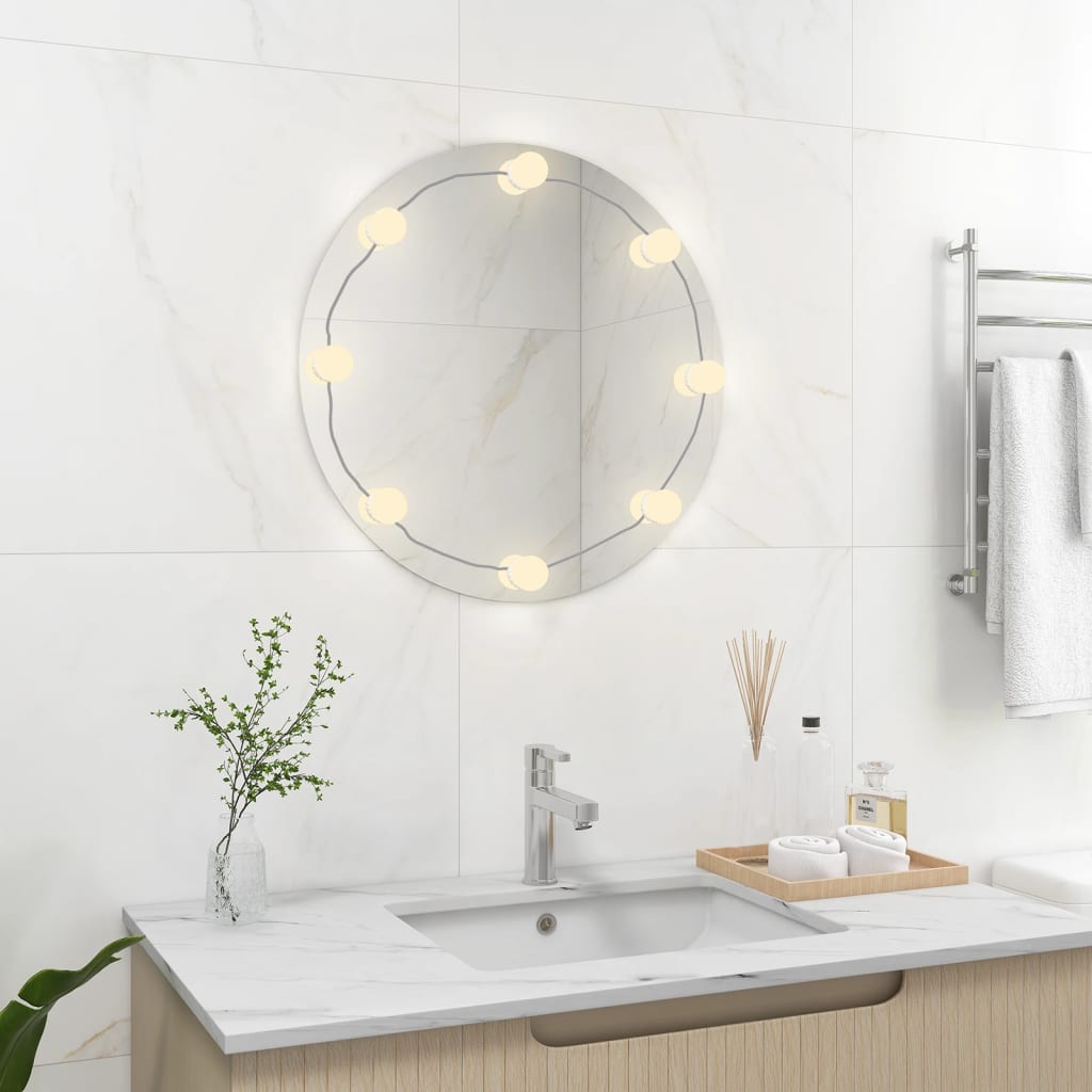 Wandspiegel met LED-lampen rond glas Spiegels | Creëer jouw Trendy Thuis | Gratis bezorgd & Retour | Trendy.nl