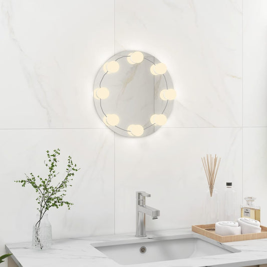 Wandspiegel zonder lijst met LED-lampen rond glas Spiegels | Creëer jouw Trendy Thuis | Gratis bezorgd & Retour | Trendy.nl