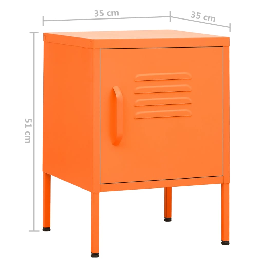 Nachtkastje 35x35x51 cm staal oranje Nachtkastjes | Creëer jouw Trendy Thuis | Gratis bezorgd & Retour | Trendy.nl
