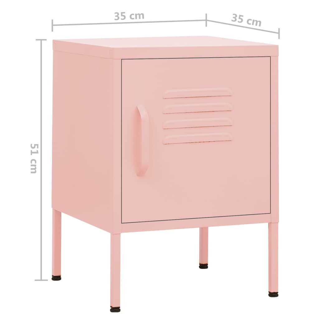 Nachtkastje 35x35x51 cm staal roze Nachtkastjes | Creëer jouw Trendy Thuis | Gratis bezorgd & Retour | Trendy.nl