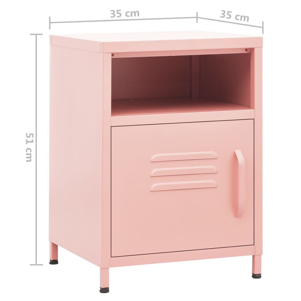 Nachtkastje 35x35x51 cm staal roze Nachtkastjes | Creëer jouw Trendy Thuis | Gratis bezorgd & Retour | Trendy.nl