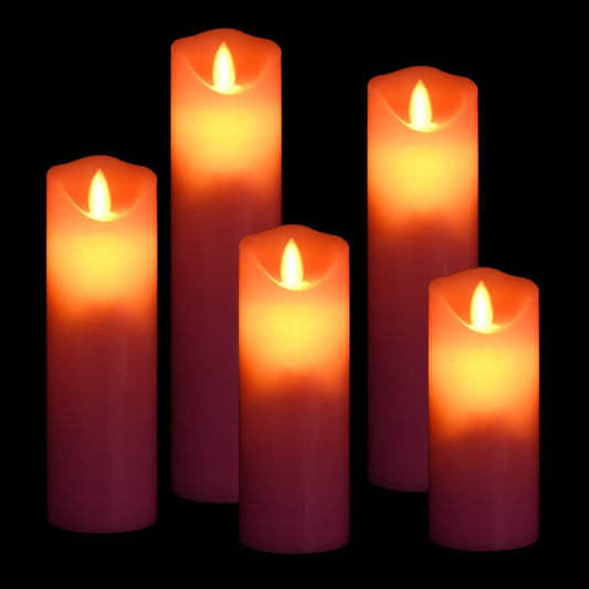 5-delige Kaarsenset met afstandsbediening LED warmwit Kaarsen zonder vlam | Creëer jouw Trendy Thuis | Gratis bezorgd & Retour | Trendy.nl
