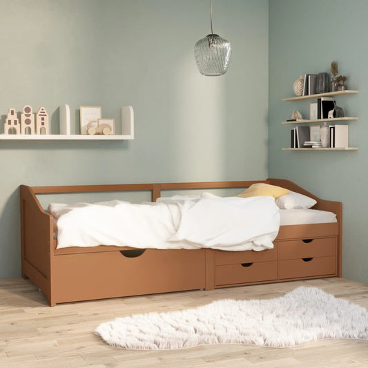 Bedbank 3-zits met lades grenenhout honingbruin 90x200 cm Bedden & bedframes | Creëer jouw Trendy Thuis | Gratis bezorgd & Retour | Trendy.nl