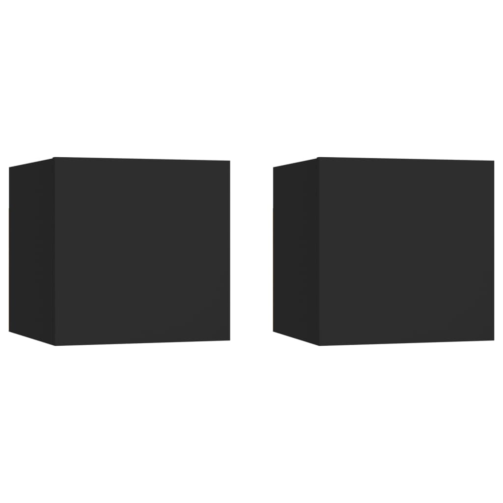 Nachtkastjes 2 st 30,5x30x30 cm spaanplaat zwart Nachtkastjes | Creëer jouw Trendy Thuis | Gratis bezorgd & Retour | Trendy.nl